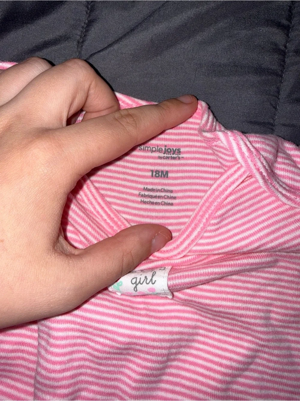 Carter's Pink Striped Long-Sleeve Footed One-Piece